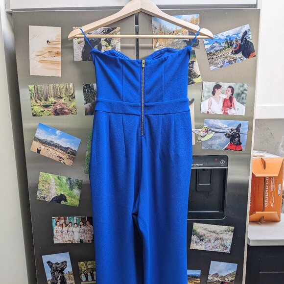 NEW Women's Strapless Jumpsuit, cobalt, Size 00 - Picture 2 of 5